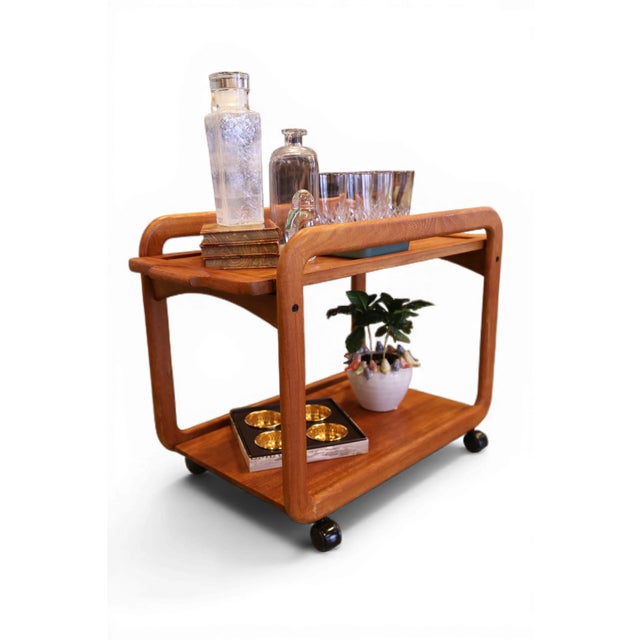 Danish Teak Drinks Trolley with Loose Tray, 1960s For Sale - Image 6 of 18