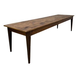 Large Farmhouse Fir Table, 1950s For Sale