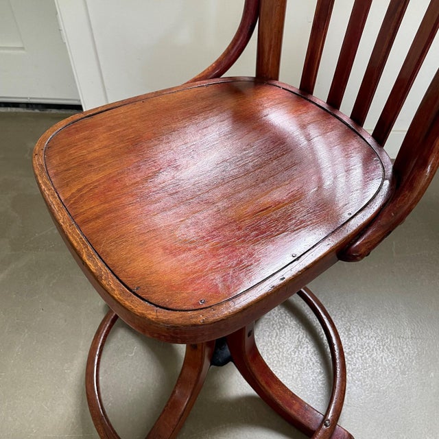 Black Vintage Swivel Chair by Michael Thonet for Thonet, 1920s For Sale - Image 8 of 14