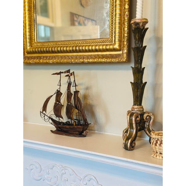 Copper Vintage Metal Art Sailboat Sculpture For Sale - Image 8 of 9