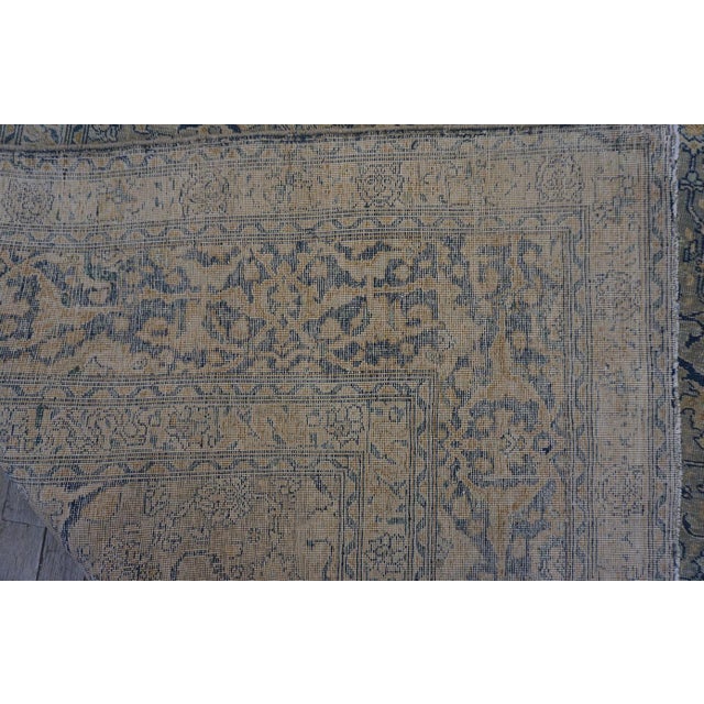 1920s Antique Gray Floral Shah Abbas Room Size Knotted Wool Persian Tabriz Rug For Sale - Image 9 of 11