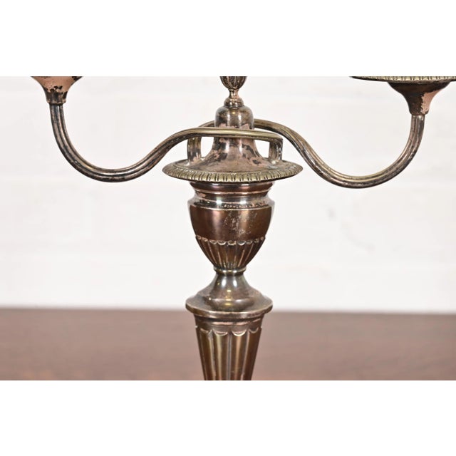 Tiffany & Co. Antique Victorian Silverplate Two-Arm Candelabras, Pair For Sale - Image 9 of 15