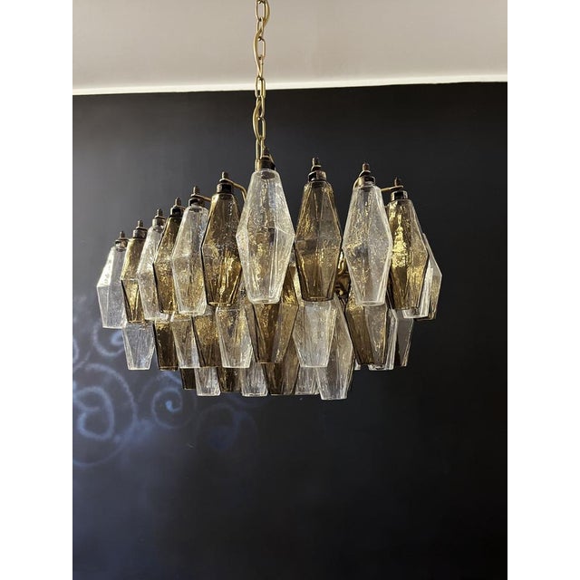 1990s Chandelier in Clear and Smoked Glasses by Carlo Scarpa, 1990 For Sale - Image 5 of 18
