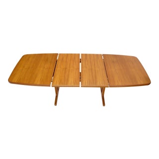 Danish Teak 2 Self Containing Extension Boards Dining Table For Sale