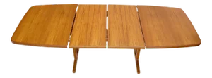 Danish Teak 2 Self Containing Extension Boards Dining Table