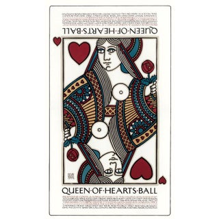 1970s David Lance Goines "Queen of Hearts Ball" Poster For Sale
