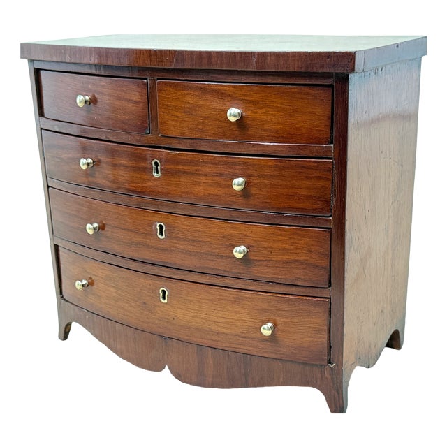 Victorian Miniature Bowfront Chest, 1860s For Sale
