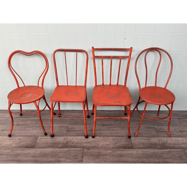 Italian Iron Garden Chairs, 1950s, Set of 4 For Sale - Image 9 of 10
