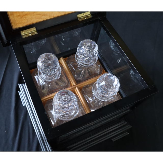 Late 19th Century English Faux Tortoiseshell and Silver-Mounted Tantalus With Four Large Decanters For Sale - Image 12 of 18