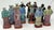 An amazing complete twelve-piece set of Famille Rose Zodiac Figures. Standing figures in colorful robes representing...
