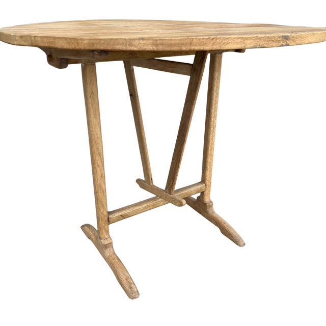 Rustic European Early 1900s French Oak Wine Tasting Table For Sale - Image 3 of 7