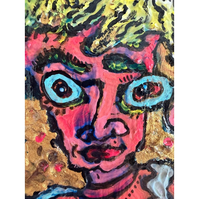 Serg Graff "Little Princess" Original Mixed Media Painting Framed Outsider Art For Sale - Image 4 of 11