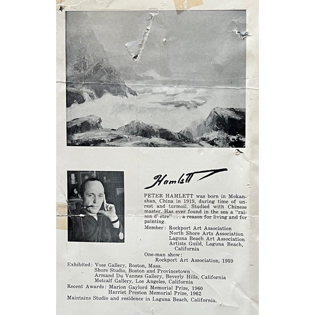 Yellow Peter Hamlett Signed Oil on Board Still Life Dated 1966, Laguna Beach For Sale - Image 8 of 10