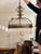 1920s/30s Frosted Glass Dome Chandelier With Brass Crown Detailing and Pink Blown Glass Beads For Sale - Image 9 of 9