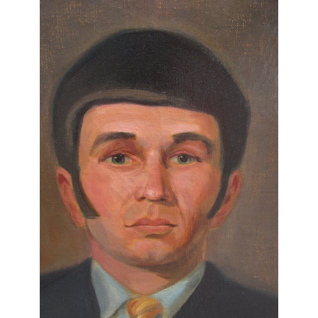 Wood Portrait of Male and Female Ancestor Figures by Works Progress Admin. Artist J. Matulis, 1970 For Sale - Image 7 of 12