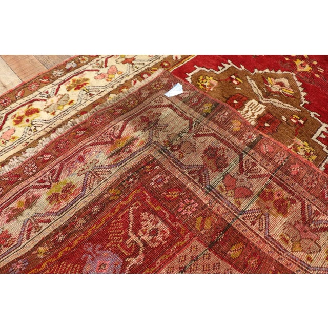 Mid 20th Century Vintage Turkish Oushak Hallway Runner - 03'07 X 09'08 For Sale - Image 5 of 10