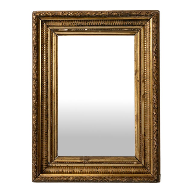 19th Century France Louis XVI Gold Wood Mirror For Sale