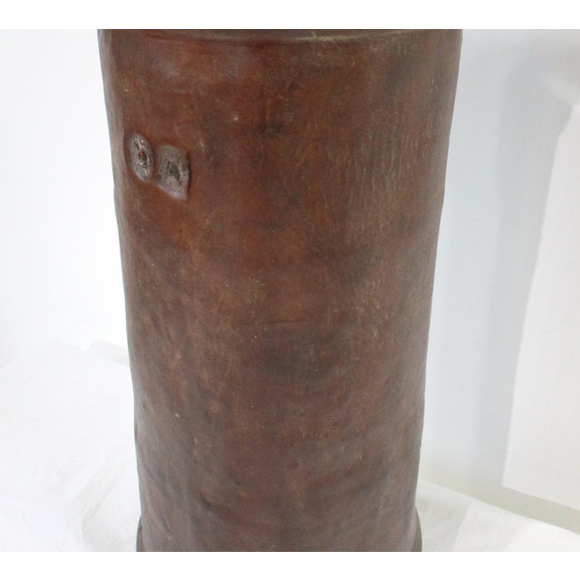 Leathercraft British Leather Fire Bucket Umbrella Cane Holder For Sale - Image 4 of 12
