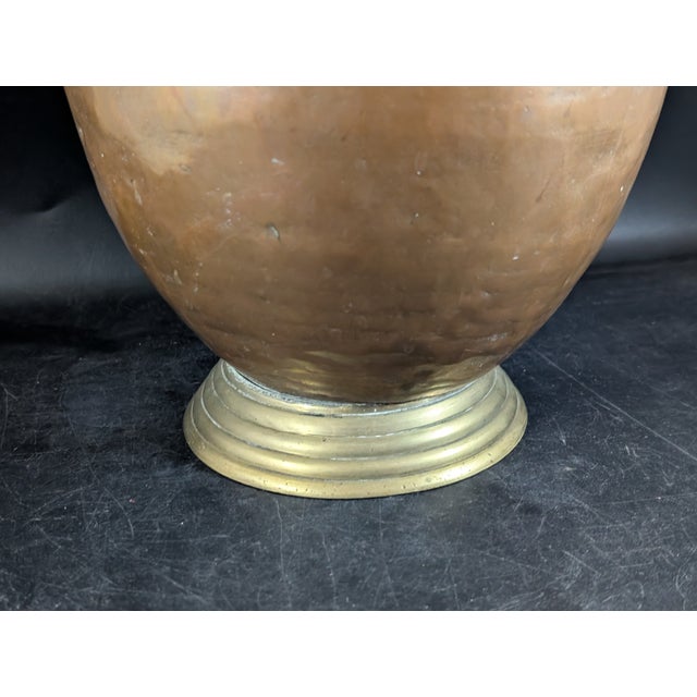 19th Century Copper Water Pitcher Jig Double Spout Brass Base 16" For Sale - Image 4 of 10