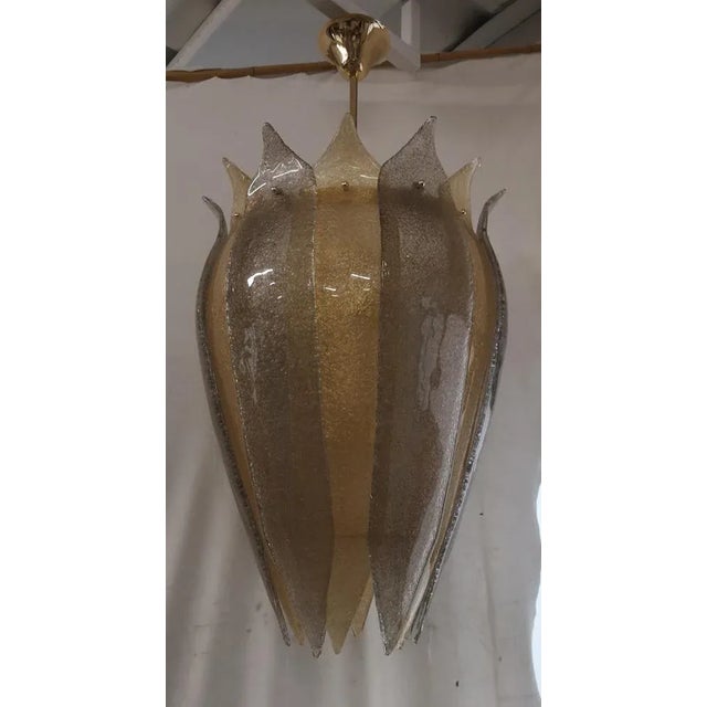 Murano Art Glass Gold and Smoked Color Pendant Light, 2000s For Sale - Image 4 of 10