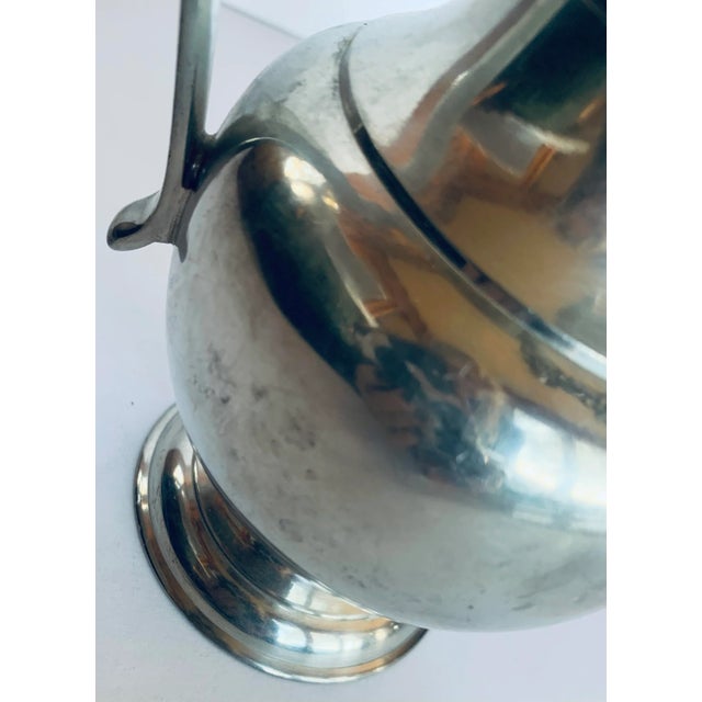 Vintage Swiss Guggisberg Lugano Acorn Pewter Pitcher/Jug/Tankard With Handmade Chain Handle on Fish Loops For Sale - Image 10 of 12