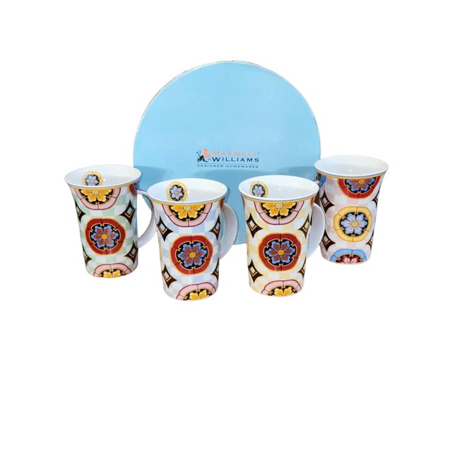 Ceramic 1980s Maxwell & Williams England Kaleidoscope Boxed Mugs- Set of 4 For Sale - Image 7 of 7