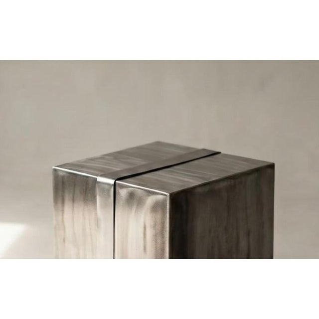 Shipping Box Coffee Table in Stainless Steel by Metalmorphosis Studio For Sale - Image 6 of 8