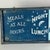Brilliant Decorative Vintage Tavern Sign in Blues, Advertising Meals Where Miners Are Welcome For Sale - Image 4 of 13