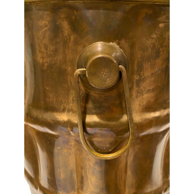 Large Tarnished-Brass Jardiniere With Handles For Sale - Image 10 of 13