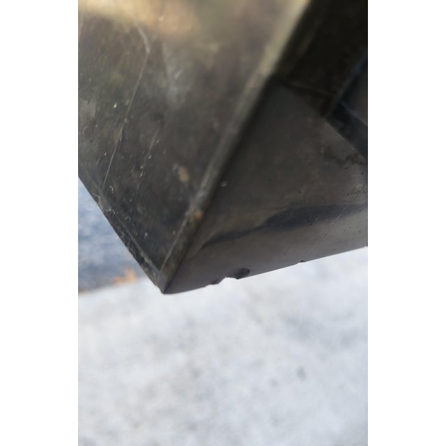 Maitland - Smith Vintage Maitland Smith Art Deco Tessellated Stone Brass Iron Marble Base Floor Lamp For Sale - Image 4 of 14