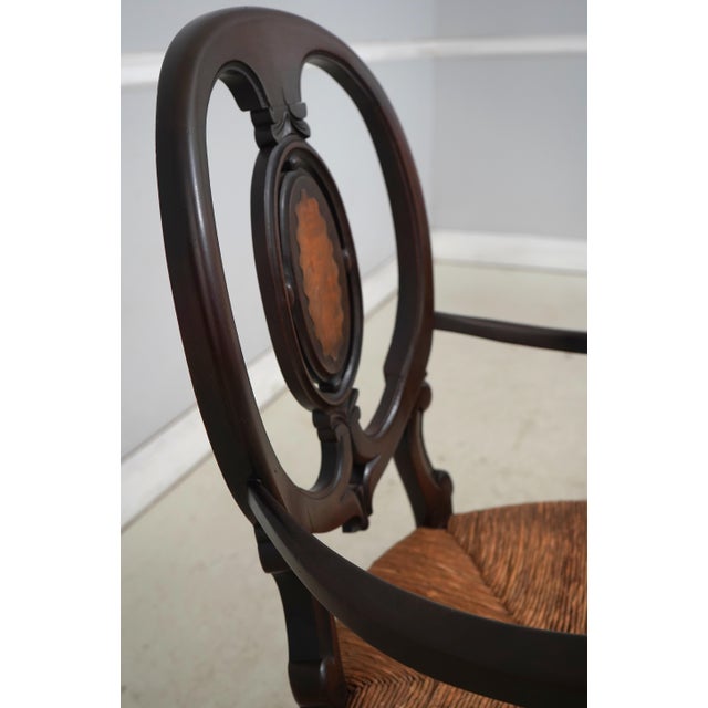 English Victorian Woven Rush Seat Open Armchair For Sale In Philadelphia - Image 6 of 18