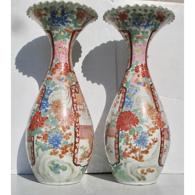 Japanese Edo 1880s Matching Vases Hichozan Shinpo--a Pair of 2 For Sale - Image 9 of 15