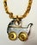Mid-Century Silver- and Gold-Plated Baby Carriage Artist Pendant Jewelry in the style of Cartier, 1960s For Sale - Image 9 of 13