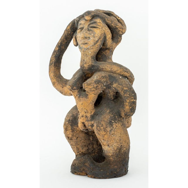 Folk Art Abstract Female Figure Terracotta Statue For Sale - Image 4 of 7
