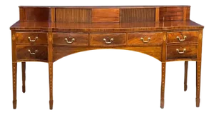 English Sideboard Console Server of Inlaid Mahogany From the Georgian Era