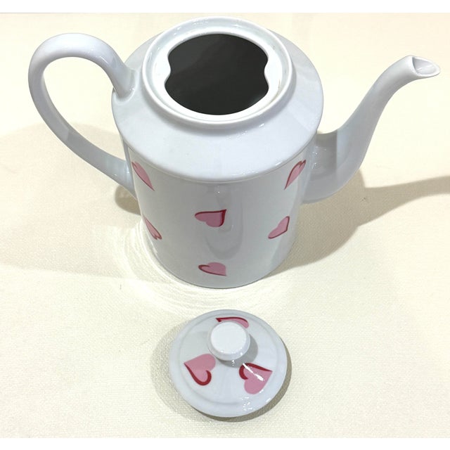 D Porthault "Coeurs" Porcelain Coffee Pot, Creamer and Sugar Bowl For Sale - Image 11 of 12