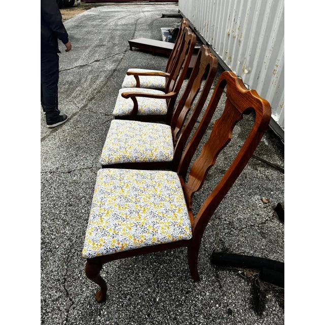 Wood Late 19th Century Set of 4 Oak Queen Anne Style Dining Chairs For Sale - Image 7 of 7