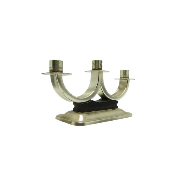 Art Deco 3-Armed Candleholder, Germany, 1950s For Sale - Image 3 of 10
