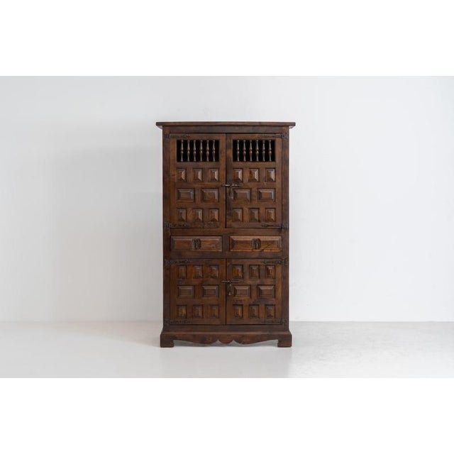 Spanish Brutalist Cabinet in Wood For Sale - Image 16 of 16