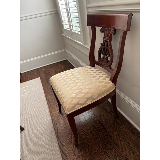 1990s Set of 6 Vintage Kindel Neoclassical Mahogany Dining Room Chairs For Sale - Image 5 of 7