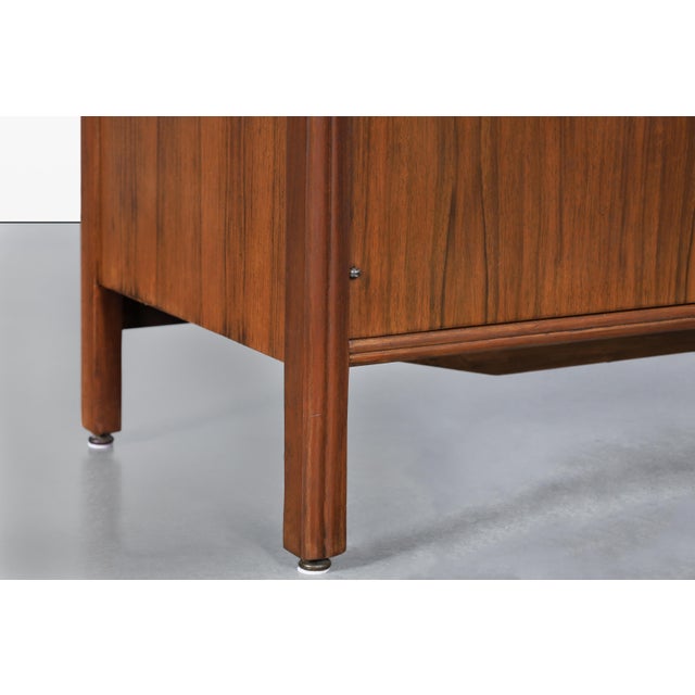 Sienna Vintage Walnut Tambour Door Credenza by Bert England for John Widdicomb For Sale - Image 8 of 15