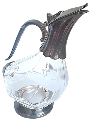 Silvered Crystal Glass Decanter