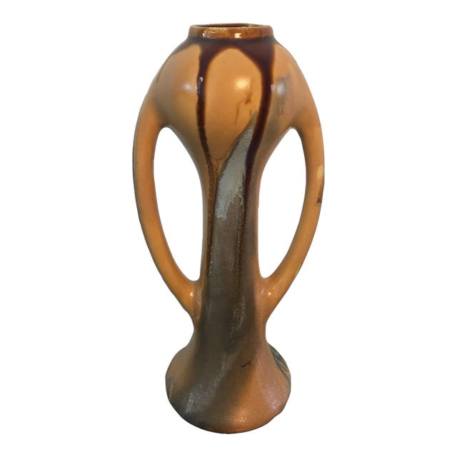 Vintage 'Belgium' Brown 2 Handled Vase For Sale