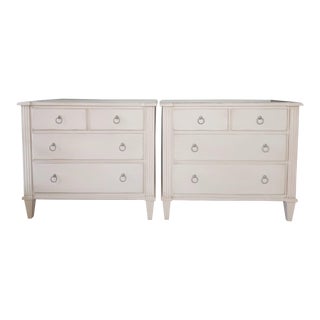 A Pair of Gustavian / Swedish Cottage Coastal Country Farmhouse 3 Drawer Chest by Ethan Allen For Sale
