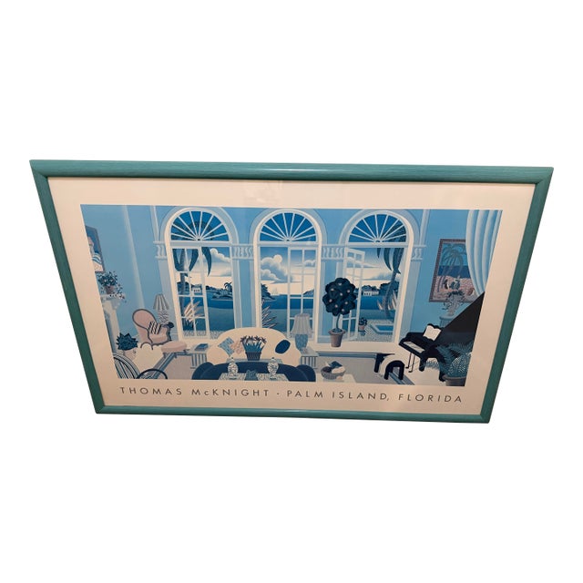 Huge Thomas McKnight Print Entitled “Palm Island” 54x35 For Sale