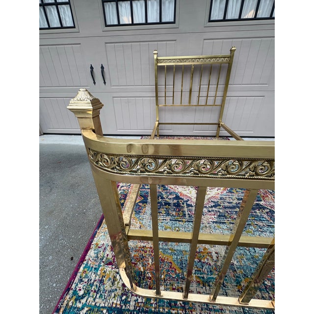 Vintage Twin Size Brass Bed For Sale - Image 9 of 14