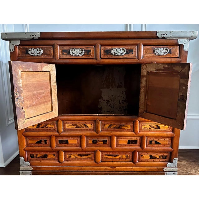 Wood Large Korean Head Side Chest Morijang Joseon Dynasty For Sale - Image 7 of 12