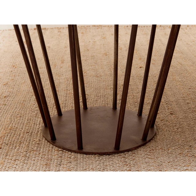 Mid 20th Century Oak Dining Table With Sculptural Iron Base For Sale - Image 9 of 12