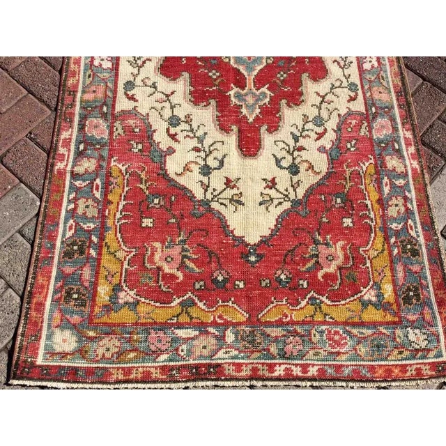 Vintage Hand Knotted Turkish Area Rug - 41" X 94.5" For Sale - Image 4 of 10