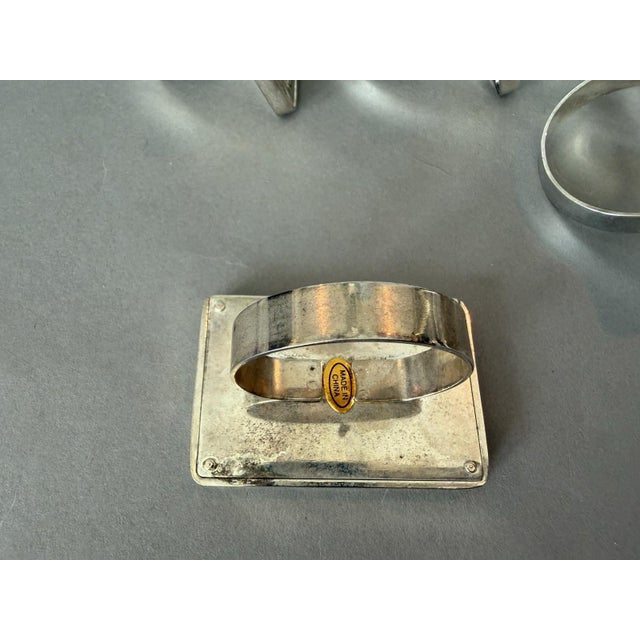 1990s Napkin Rings Picture Frame Place Card Holders Silver Tone Metal - Set of 10 For Sale - Image 4 of 7
